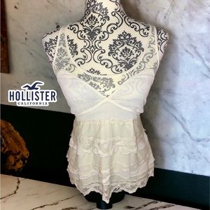 HOLLISTER Lace & Sheer Boho Style Tank- Medium